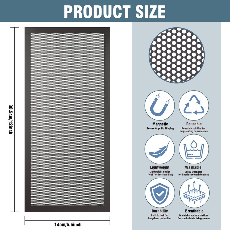6 Pack Strong Magnetic Floor Vent Cover - PVC Mesh