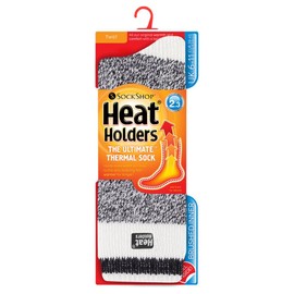 HEAT HOLDERS - Mens New Patterned Warm Winter Striped Twist Thermal Socks in 10 colours, size 6-11 UK 39-45 Eur (Black Block Twist)