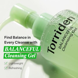 Torriden - Gel limpiador BALANCEFUL  Limpiador de pH bajo  Limpiador facial suave que calma, calma e hidrata  5 tipos de extractos de centella...     