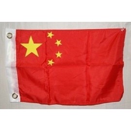 12"x18" Country of China Chinese Boat Flag indoor/outdoor PREMIUM Vivid Color and UV Fade BEST Garden Outdor Resistant Canvas Header and polyester material FLAG