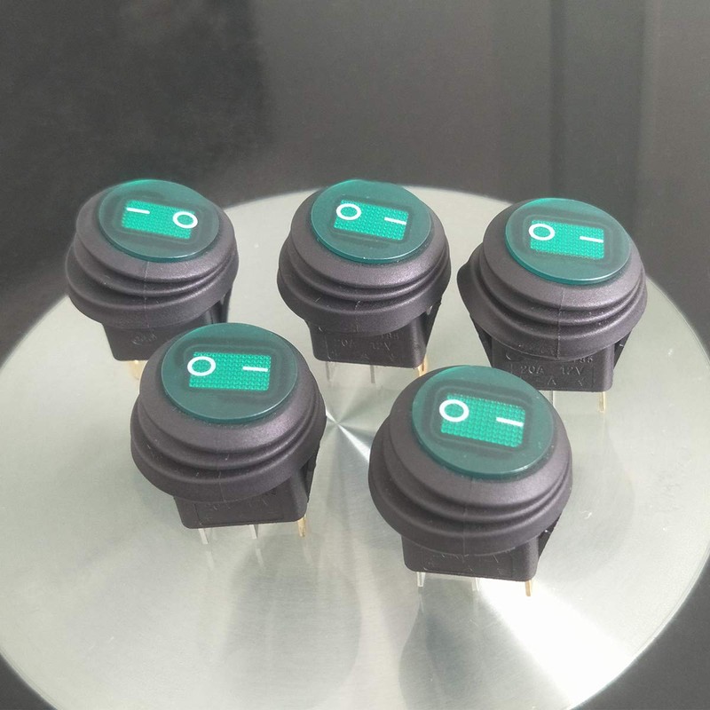 Lightronic Waterproof Round Rocker Switch On-Off Control 12V 20 Amp