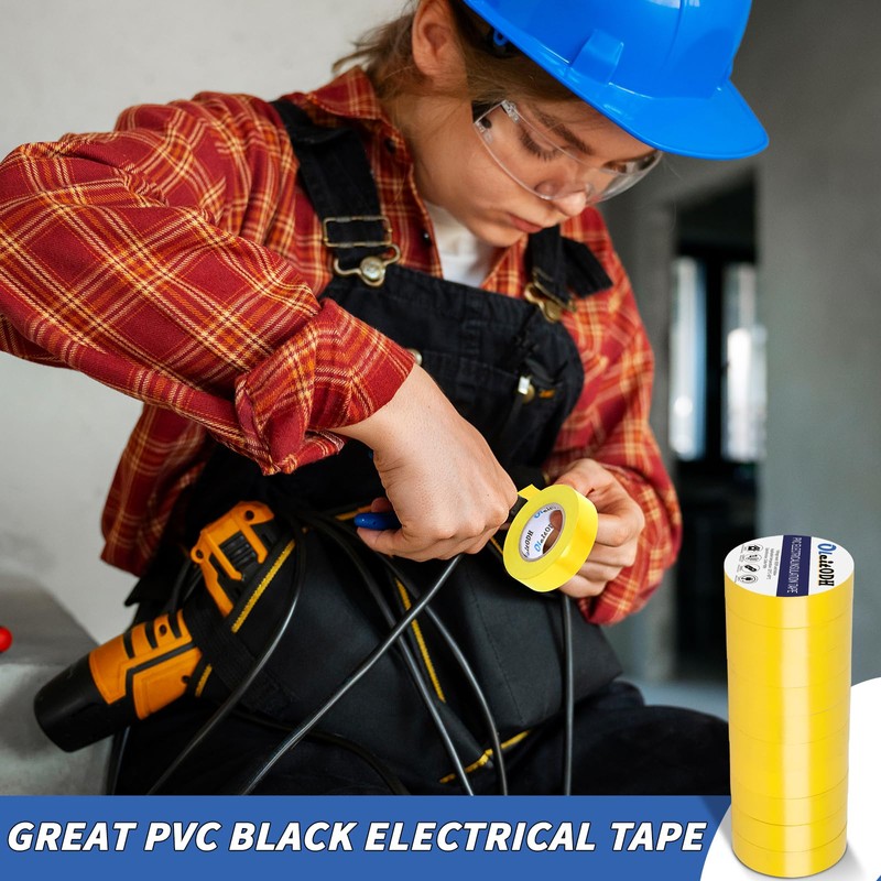 100 Rolls Yellow Electrical Tape Bulk 3/4 Inch x 66ft,