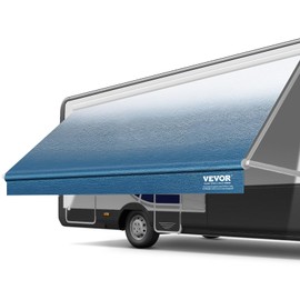 VEVOR RV Awning Fabric Replacement, 19'2" Fabric Length for 20' Awning, Heavy Duty 3-Ply 16oz PVC Camper Awning Fabric, Waterproof & UV Protection Outdoor Canopy for RV, Trailer, Motorhome, Blue Fade