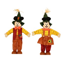 Worth Imports 24" Scarecrow, Set of 2 Standing Mouse Figure, Multicolor