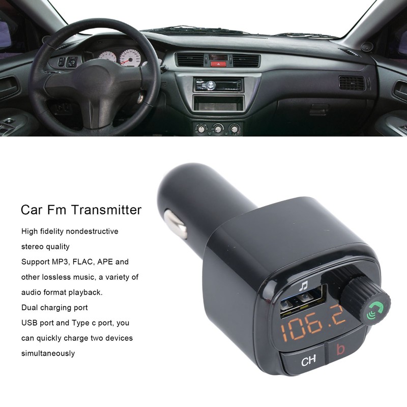 Car Bluetooth Adapter V5.0 FM Bluetooth Transmitter MP3 Music Player