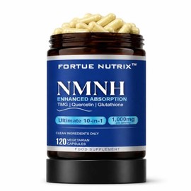 NMNH Capsules, NAD Supplements Precursor with Trans-Resveratrol & Quercetin, 10 in 1 for Cellular Vitality & Energy Support, High Absorption NMNH Supplement, Non-GMO, Vegan, 120 Capsules