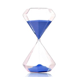 Graces Dawn Diamond Glass Hourglass Sand Timer 60 Minutes with (Blue)