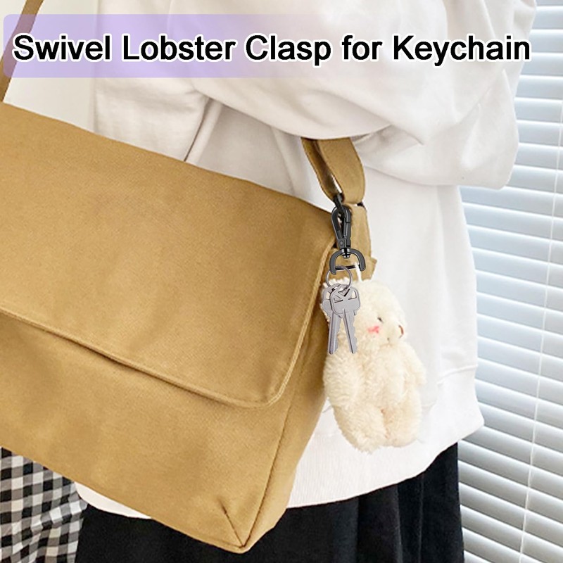 4Pack 1/2 Inch Metal Purse Clips, Detachable Swivel Lobster Claw