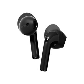 Sudio Nio True Auriculares inalámbricos – Ajuste Abierto, a Prueba de Salpicaduras IPX4, cancelación de Ruido Ambiental, micrófono Integrado, batería de 20 Horas (Negro) (Reacondicionado)