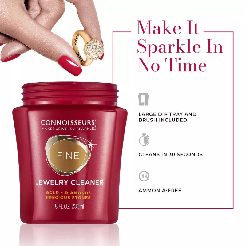 Connoisseurs Jewelry Cleaner Solution Safely Clean All Jewelry Gold Silver