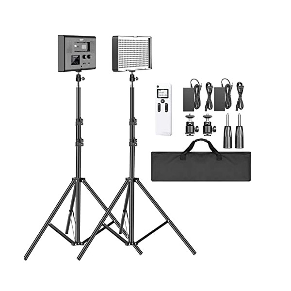 Neewer 2-Pack 2.4G LED Video Lighting Kit: Bi-Color CRI 95+