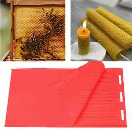Beeswax Foundation Press Mold Beekeeping Silicone Flexible Beehive Wax for Machine Foundation Sheets Press Tool for Beekeeper Candle Making Tool——Red