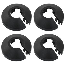 LVADUHF 4Pcs 1/2 Inch Outer Diameter Flange Pipe Cover Radiator Decoration Black PP Plastic 16mm(5/8") Escutcheon Collar for 0.63 Inches Flange Pipeline Wall Pipe Tube Decoration