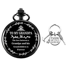 YEEHUA Gifts for Grandpa from Grandson Granddaughter Engraved Pocket Watch Birthday Anniversary Meaningful Year Gifts，Fathers Day Gifts for Grandpa(PXI001-3)