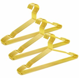 Amber Home 30 Pack 17" Shiny Gold Strong Metal Hanger, Heavy Duty Coat Hangers, Standard Suit Hangers for Jacket, Shirt, Dress