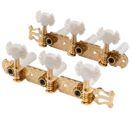 Musiclily Pro 3 on a Plate Lyra Style Classical Guitar Machine Heads Tuning Pegs Keys Tuners Set, Butterfly Button Gold