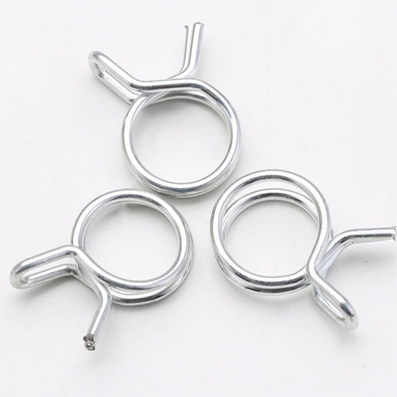 100Pcs 1/4" Irrigation Hose Clamps, Stainless Steel Double Line Hose