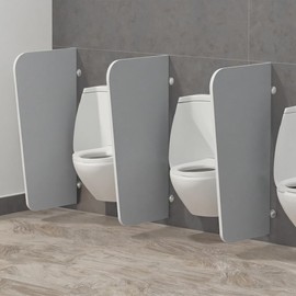 Public Toilet Partition for Men's Restroom PVC sheet Material Semi-arc shape with Bathroom Partition Hardware Durability for School/Shopping malls/Public Places35.43x15.74x0.63 inch 1PCS