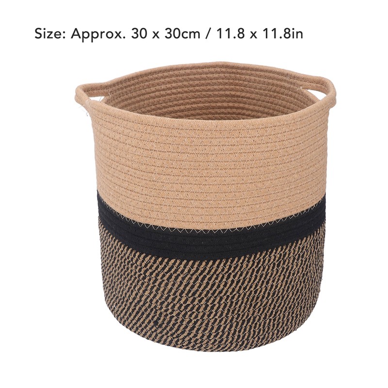 Woven Laundry Basket Cotton Rope Multifunctional Clothes Storage Hamper with