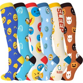 bropite Compression Socks for Women & Men-6 Pairs 20-30mmhg Support Running Nurse Travel Compression Socks