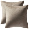 DEZENE Decorative Pillow Covers 18x18 Taupe: 2 Pack Cozy Soft