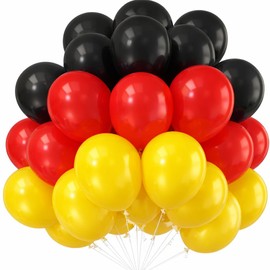 50 x Balloons Diameter 35 cm Germany Fan Item Decoration & Decoration for the World Cup 2026 World Cup (50 x Germany (Black, Red, Gold))
