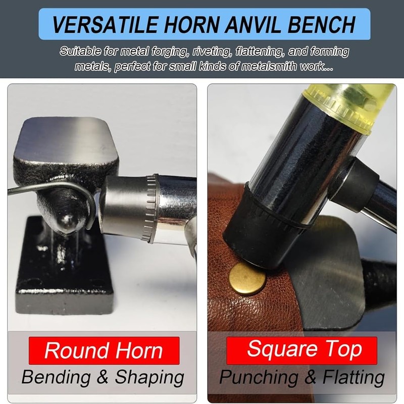 Wisyurt Mini Iron Horn Anvil & Hammer Set, 1.15 Lb