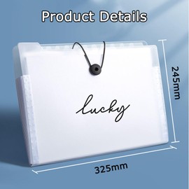 A4 Expanding File Organiser, Poly Pockets Document Organiser A4 Folder, 12 Compartment Folder Large Capacity Document Bag Accordion for Office, Business Trip, Home