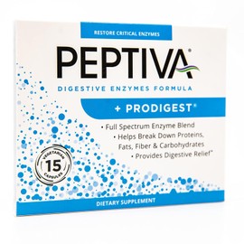 Peptiva Suplemento enzimático digestivo + ProDigest - Ayuda con la hinchazón, gases, estreñimiento - 15 unidades