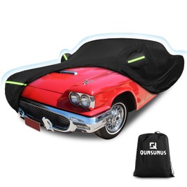 QUNSUNUS Car Cover for Ford Thunderbird 1958-1971 and 1977-1979, Waterproof All Weather 420D Windproof for Ford Thunderbird Car Cover Hail Protection with Zipper