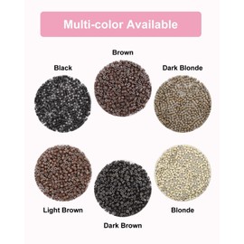 1000pcs 3mm Nano Ring Beads for Hair Extensions – Ultra Small Silicone Lined Micro Link Beads for Very Thin Hair, Kids – Invisible Fit, Easy to Hide, Reusable (Light Brown)