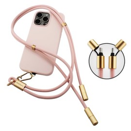 RNGSafe USB Charging Lanyard – Phone Strap with Built-in Type-C to Type-C Fast Charging Cable, Compatible with Most Smartphones & Cases (Pink Nylon Edition)