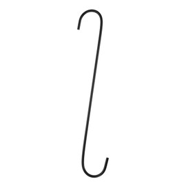 sourcing map Long S Hooks 12 Inch Extra Long Metal S-Shaped Hanging Hooks High Manganese Steel S Hanger Storage Organizing Tool for Kitchen Garden Bathroom Garage Closet, Black