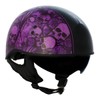 Milwaukee Leather Hot Leathers HLD1039 Gloss Black Purple Skull Bouquet