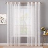 MIULEE Decorative Sheer Curtains with Embroidered Leaf Pattern for Living