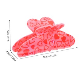 VICASKY Large Heart Nonslip Acrylic Hair Clip for Women Cute Fashion Accessory for Valentine's Day Everyday Wear Stylish Hair Clip and Romantic Looks