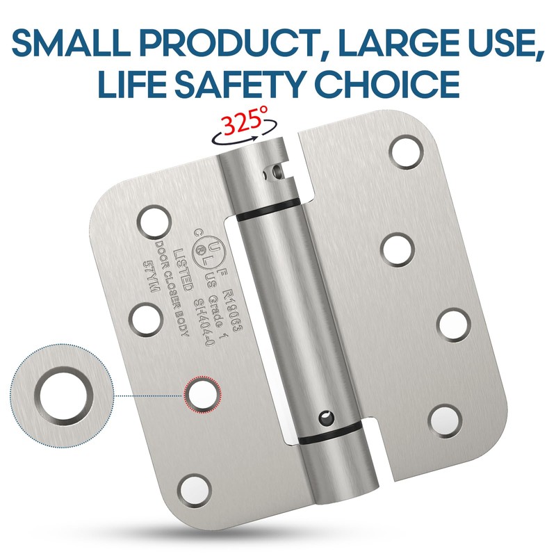 Treasem Self Closing Door Hinges, Auto Closing Spring Hinges with