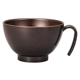 Yamanaka Lacquer M16474-9 Natural Wood Grain Bowl with Hand, Large, Dark Brown
