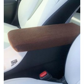 Auto Console Covers- Fits The Toyota Prius 2005-2011 Center Console Armrest Lid Cover Protective Fleece Fabric - Brown