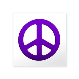 CafePress Purple Fade Peace Sign Sticker Square Bumper Sticker Car Decal