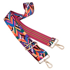 ZOOEASS Wide Shoulder Strap Adjustable Replacement Belt Crossbody Canvas Bag Handbag (wide:1.97"(5CM) Colorful stripes)