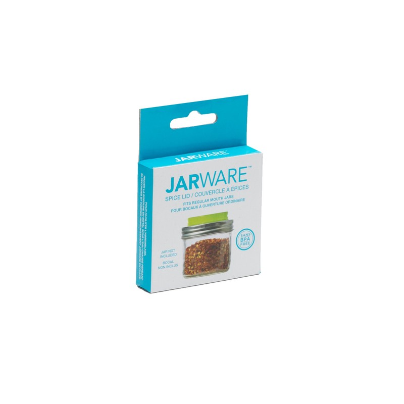 Jarware Spice Lid for Regular Mouth Mason Jars, Green
