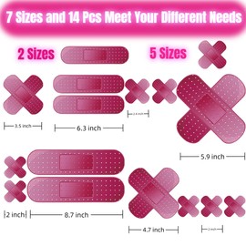 14 Pcs Car Sticker, Pink Bumper Stickers for Cars, 8.7in Large Funny Bumper Sticker, Giant Car Decals for Cover Dent Crack Scratch, 7 Style Pink Large Car Decal