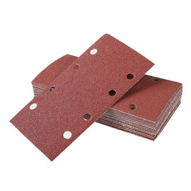 Sandpaper for Orbital Sanders, Sandpaper Set 185 x 93 mm Sanding Strips 8 Holes Sandpaper Velcro 40/60/80/120/180/240 Grit for Accessories Orbital Sanders