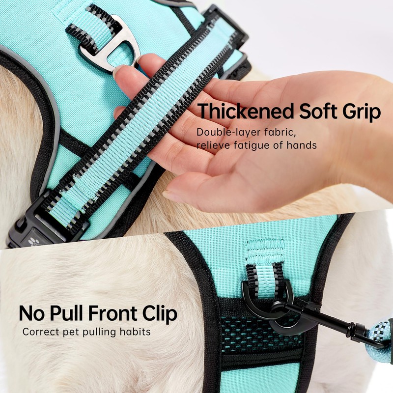 NESTROAD No Pull Dog Harness,Adjustable Oxford Dog Vest Harness with