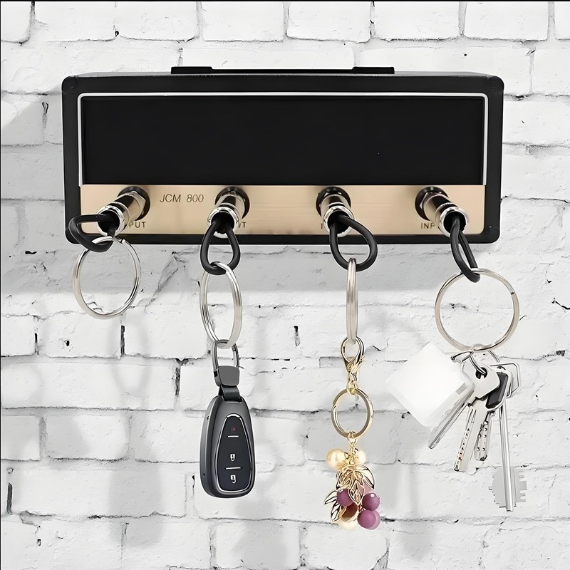 safycaby 4 PCS Marshallkey Holder Guitar Plug Keychain AMP Key