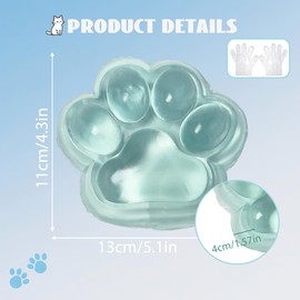 Chicooan Large Cat Paw Taba Squishy Squeeze Toys 5-inch Pink Cute Fufu Squishy Sensory Stress Relief Fidget Toys for Party Favors Sensory Anxiety Toys for Adults (Transparent Green)