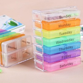 Portable pill box for each day of the week, weekly division pill case, pill box, perforated pill bottle, reserve yongyak 2ea