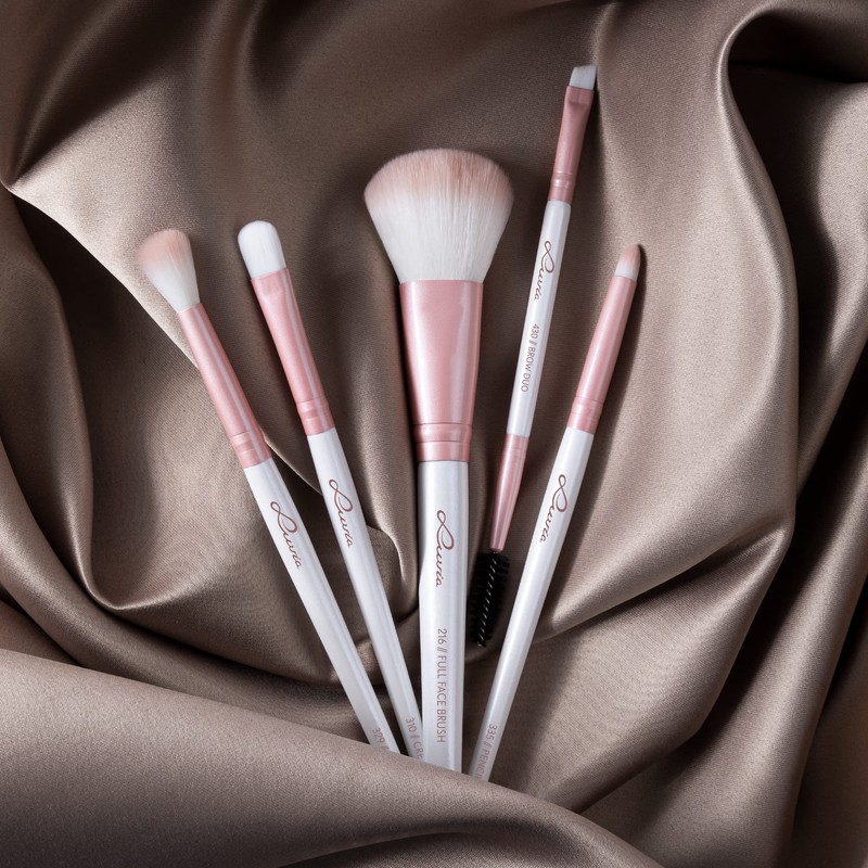 Luvia Make-Up Brush Set, Daily Selection Brush Set, Powder, Eyebrow