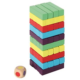 Bartl 111093 Stapelturm bunt Geschicklichkeitsspiel aus Holz